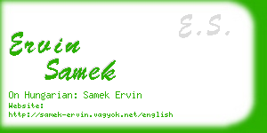 ervin samek business card